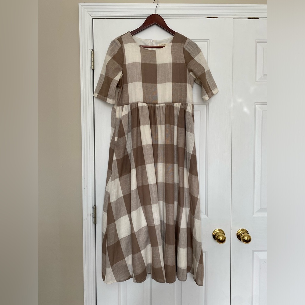 Roolee check nursing dress